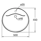 حوض اندبندنت بيضاوى 50 × 45 سم برجامون أيديال ستاندرد